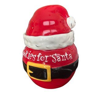 Santa Caus Cookie Jar  Santa Suit Red White Black  Cookies for Santa Vintage